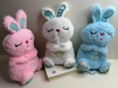 Breathing Series pink, white and blue Breathing Rabbit four-speed movement companion and soothing toys Breathing Series pink, white and blue Breathing Rabbit four-speed movement companion and soothing toys